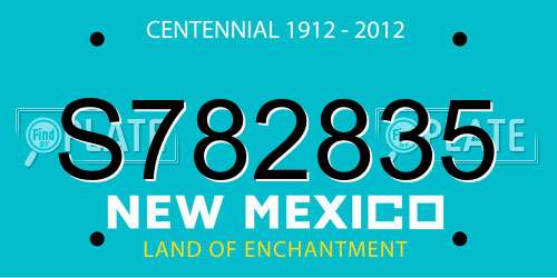 S782835 New Mexico License Plate