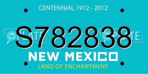 S782838 New Mexico License Plate