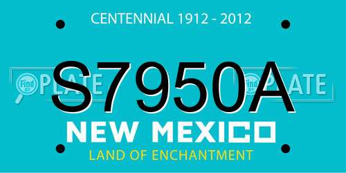 S7950A New Mexico License Plate