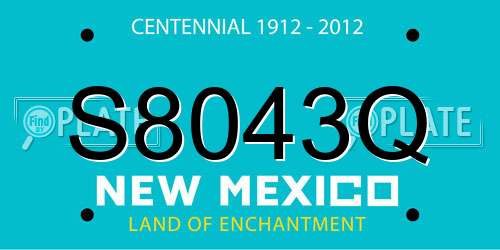 S8043Q New Mexico License Plate