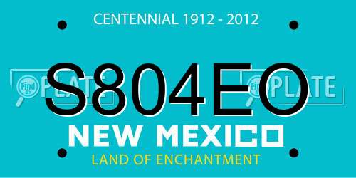 S804EO New Mexico License Plate