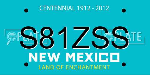 S81ZSS New Mexico License Plate