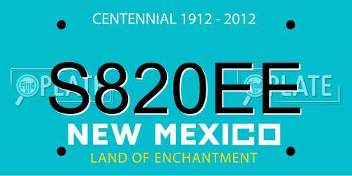 S820EE New Mexico License Plate