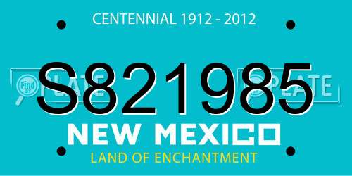 S821985 New Mexico License Plate