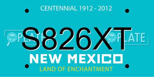 S826XT New Mexico License Plate