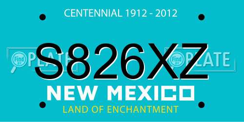S826XZ New Mexico License Plate