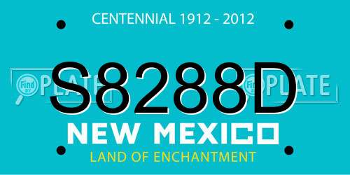 S8288D New Mexico License Plate