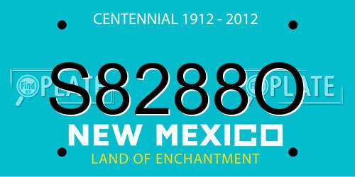 S8288O New Mexico License Plate