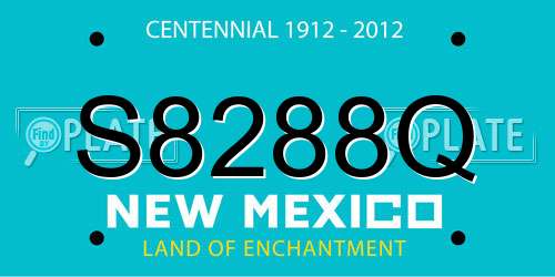 S8288Q New Mexico License Plate