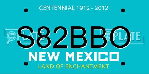 S82BBO New Mexico License Plate