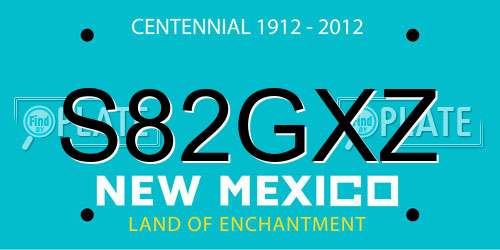 S82GXZ New Mexico License Plate