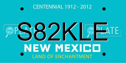 S82KLE New Mexico License Plate