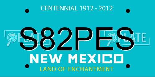 S82PES New Mexico License Plate