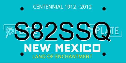 S82SSQ New Mexico License Plate