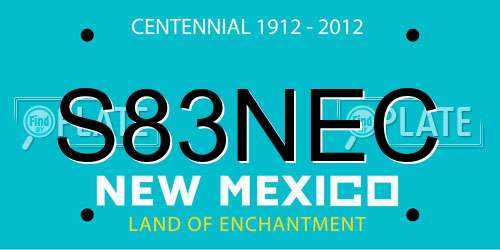 S83NEC New Mexico License Plate