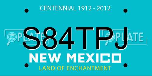 S84TPJ New Mexico License Plate