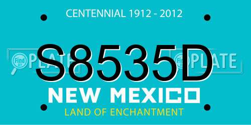 S8535D New Mexico License Plate