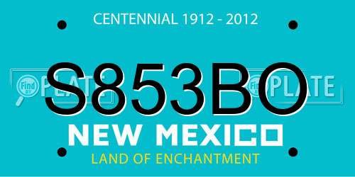 S853BO New Mexico License Plate