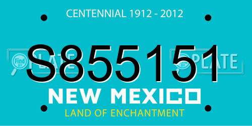 S855151 New Mexico License Plate