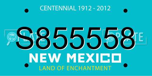 S855558 New Mexico License Plate