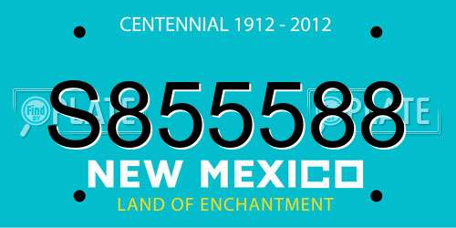 S855588 New Mexico License Plate