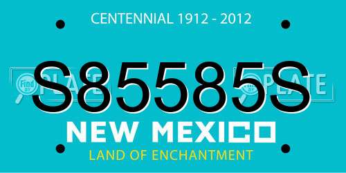 S85585S New Mexico License Plate