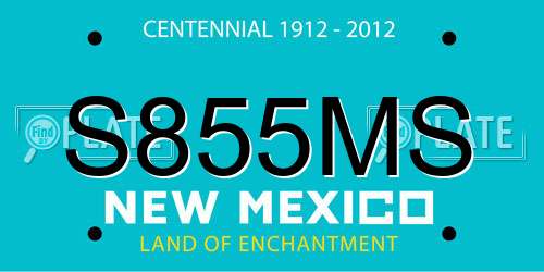 S855MS New Mexico License Plate