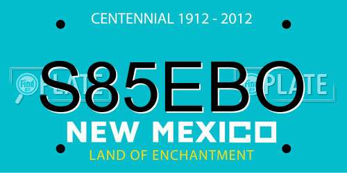S85EBO New Mexico License Plate
