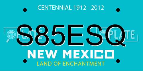 S85ESQ New Mexico License Plate