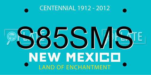 S85SMS New Mexico License Plate