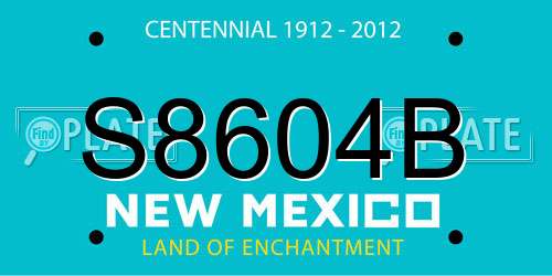 S8604B New Mexico License Plate