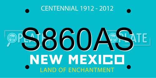S860AS New Mexico License Plate