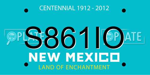 S861IO New Mexico License Plate