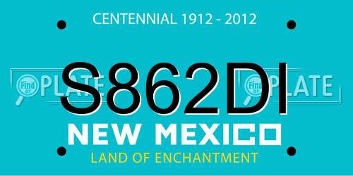 S862DI New Mexico License Plate