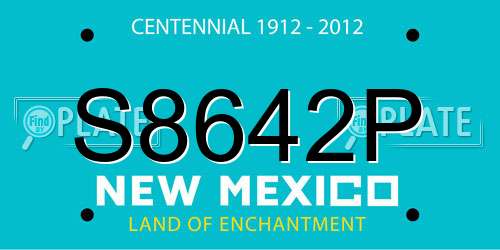 S8642P New Mexico License Plate