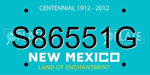 S86551G New Mexico License Plate