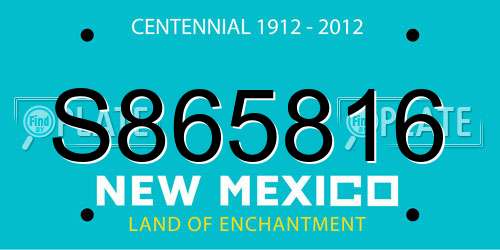 S865816 New Mexico License Plate