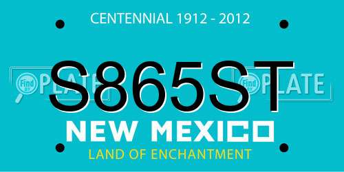 S865ST New Mexico License Plate