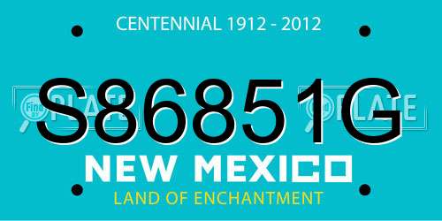S86851G New Mexico License Plate