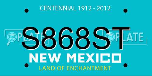 S868ST New Mexico License Plate