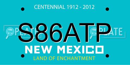 S86ATP New Mexico License Plate