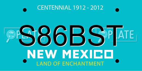 S86BST New Mexico License Plate
