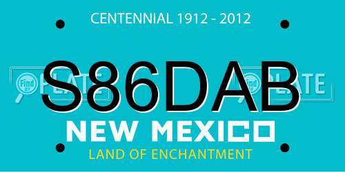 S86DAB New Mexico License Plate