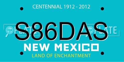 S86DAS New Mexico License Plate