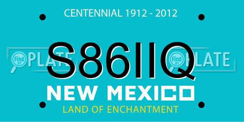 S86IIQ New Mexico License Plate