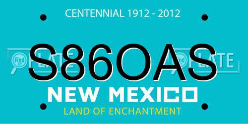 S86OAS New Mexico License Plate