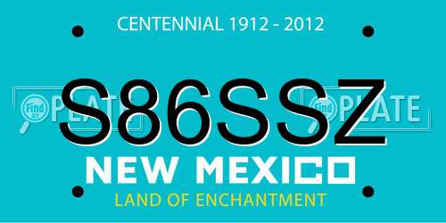 S86SSZ New Mexico License Plate