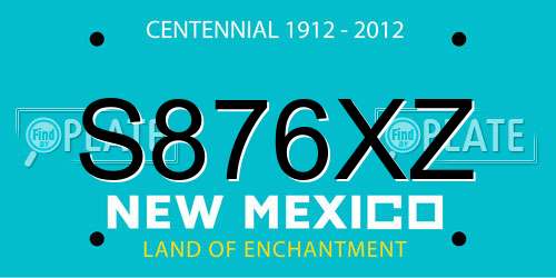 S876XZ New Mexico License Plate