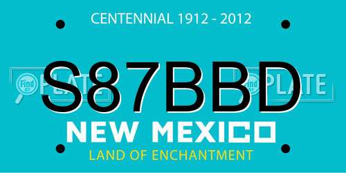 S87BBD New Mexico License Plate