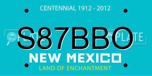 S87BBO New Mexico License Plate